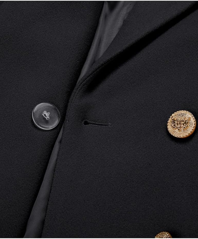 Mywinway Wool Coats for Women Fall Winter Double Breasted Peacoat Long Jackets Midi Trendy Work Office Trench Coat - Image 6