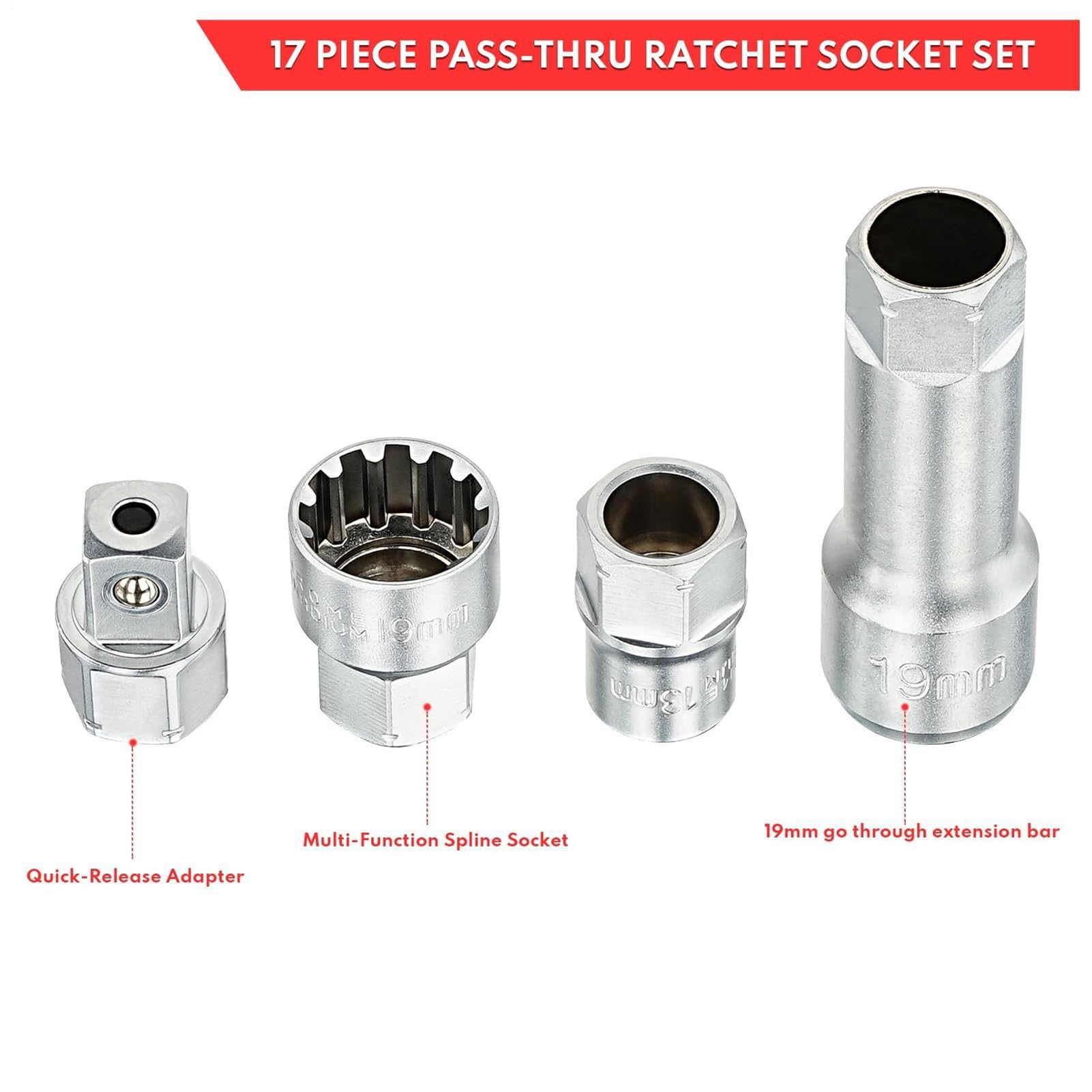Set di chiavi a, kit di strumenti meccanici, kit di strumenti di riparazione per pannelli elettrici, lavori idraulici, manutenzione del veicolo, installazione di tubazioni | Set Chiave A Cricchetto E Bussole Drive per Manutenzione Veicoli Fai da Te, Ripar