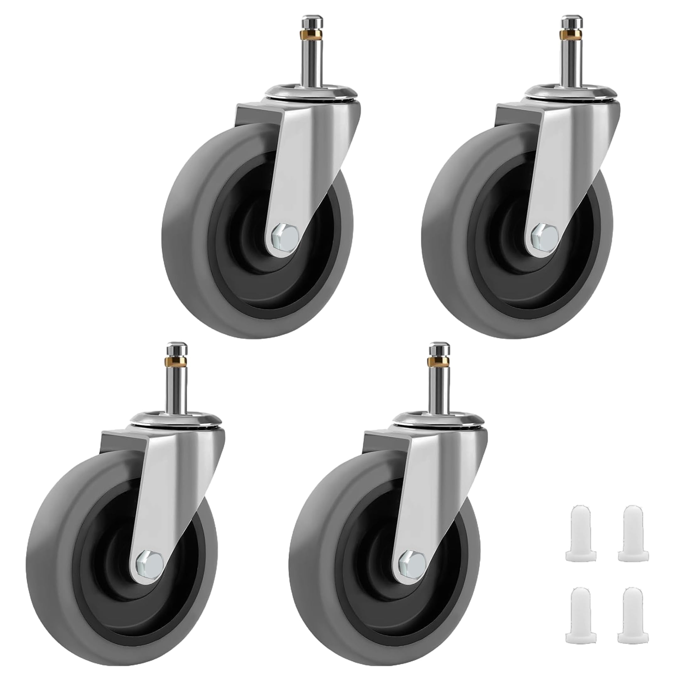 Sohnvwtgd 4 Inch Swivel Stem Caster Wheels Set Of 4, Castors For Shop Vac