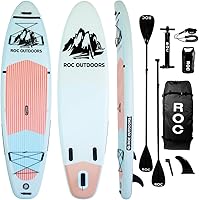 Vista 12 de Roc Tabla de remo inflable con accesorios de tabla de remo de SUP de alta calidad, diseño amplio y estable, cubierta antideslizante y cómoda