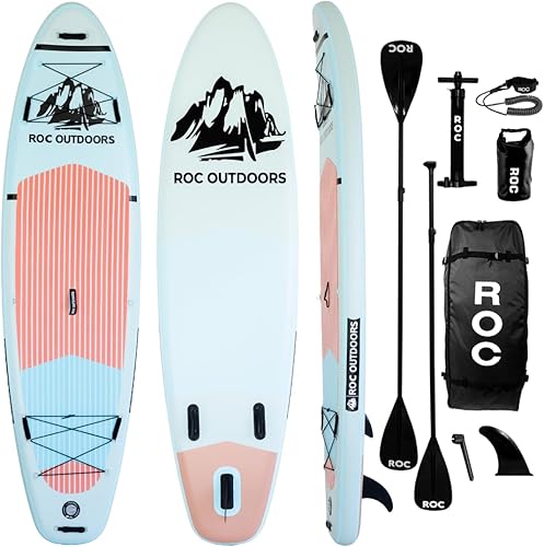 Miniatura 12 de Roc Tabla de remo inflable con accesorios de tabla de remo de SUP de alta calidad, diseño amplio y estable, cubierta antideslizante y cómoda