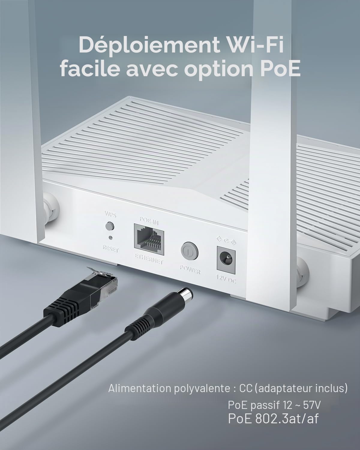 Cudy Point d'accès Wi-FI de Bureau AC1200, 4 antennes, AP1300D | WiFi 5 à 867 + 300 Mbps, 4 antennes à gain élevé, 1 port GbE PoE, adaptateur CC inclus, 50 clients, modèle C200P géré