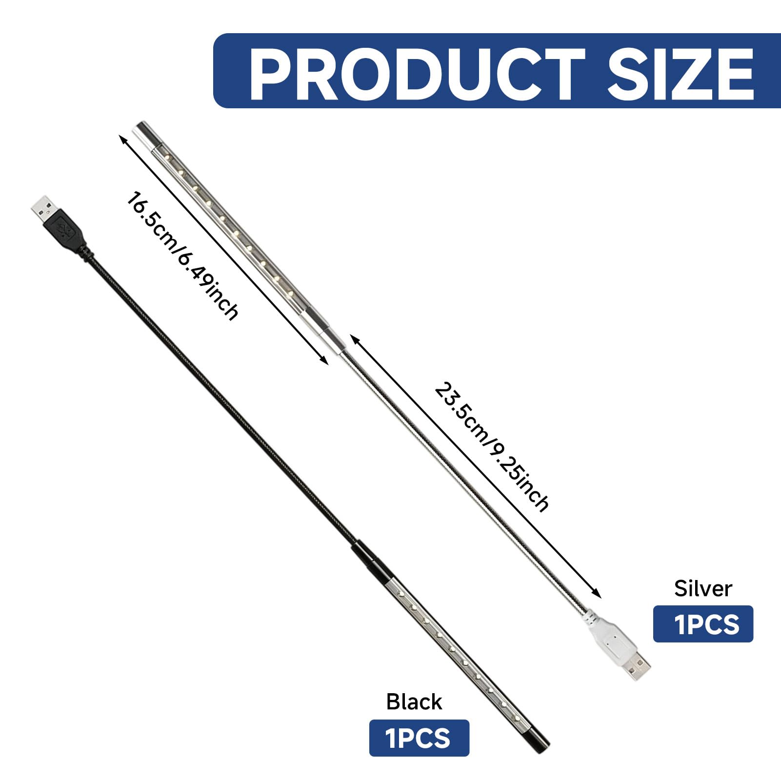 Bryon 2 Stück USB LED Leselampe, USB LED Leselampe mit Flexarm