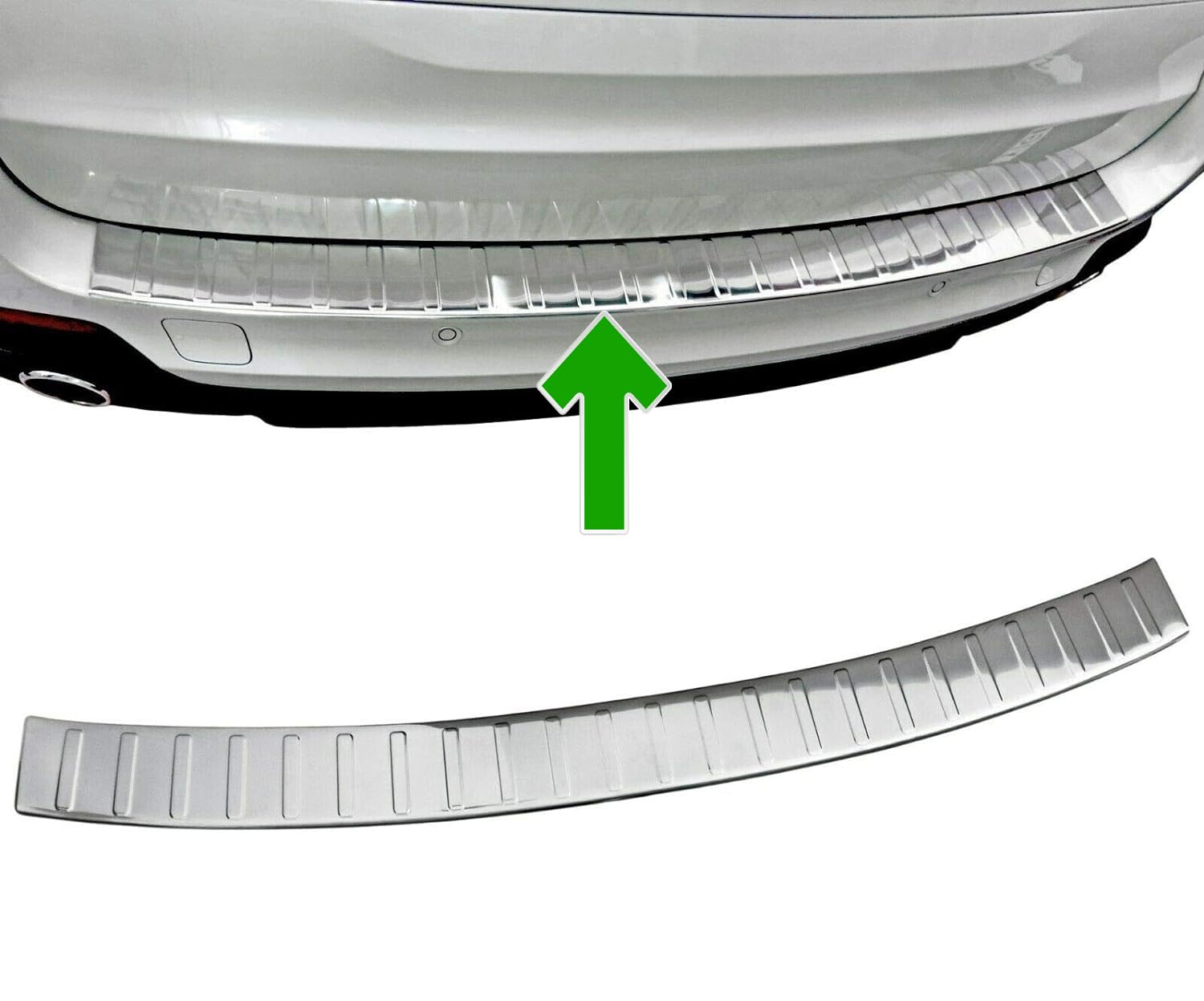 Paraurti Posteriore adatto per BMW X5 | F15 | 2013-2018 Acciaio Inox Cromato Protezione per Bordo Bagagliaio Carico