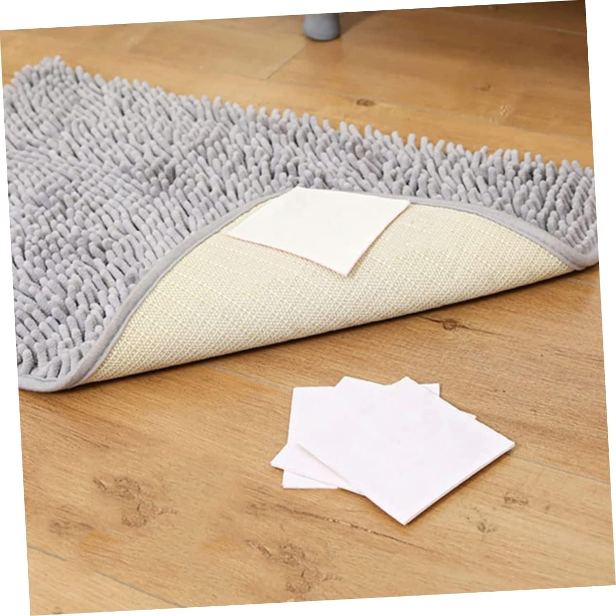LIFKOME 12pcs Anti-Slip Carpet Grippers for Hardwood Floors Non-Slip Rug Corners Reusable Rug Tape to Keep Area Flat and Secure Living Room Kitchen Office and More