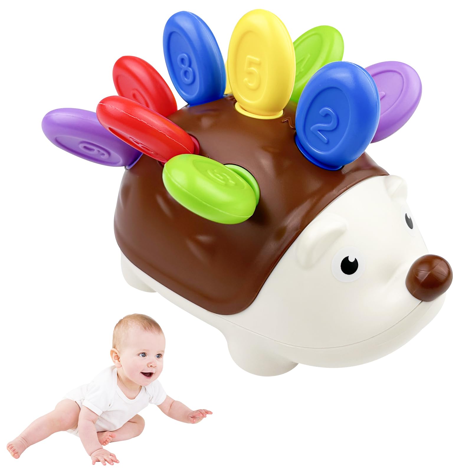 Virgil & Violette – Jouet Empilable Montessori Bébé 18 Mois+, Silicone Sans BPA, Éducatif Sensoriel, Motricité Fine, Facile à Nettoyer, Cadeau D'Éveil Fille Garçon (Orange