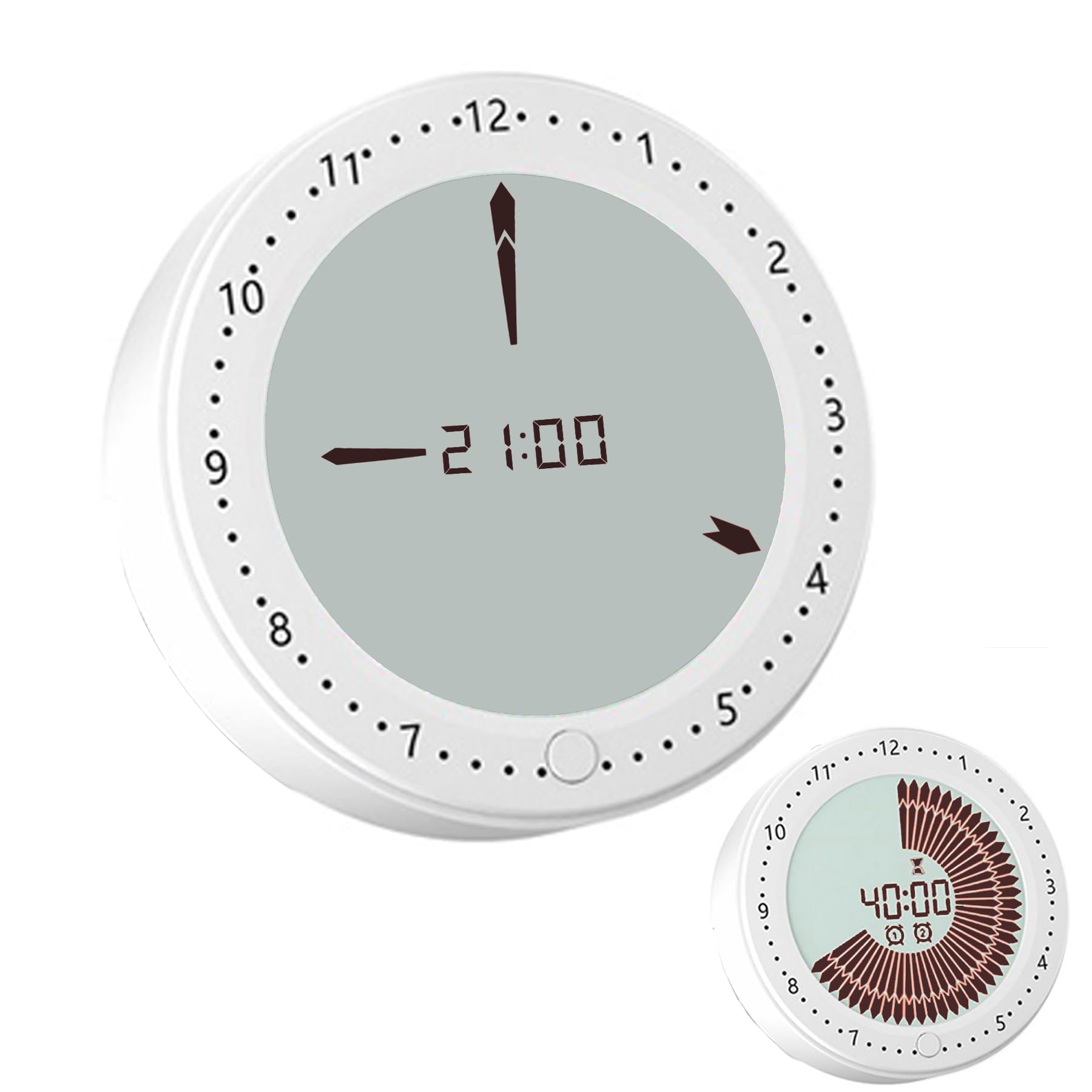 Clock with Visual Timer?can Set Two Sets of Alarm Clock, 60 Minute Timer, Classroom Magnetic Kitchen Timer