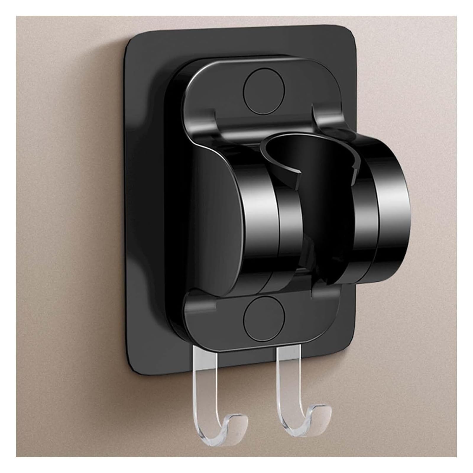 FLYIODFCXV shower head bracket, Adjustable Angle Shower Handle Holder Comes with Hook Hose Holde(Black)