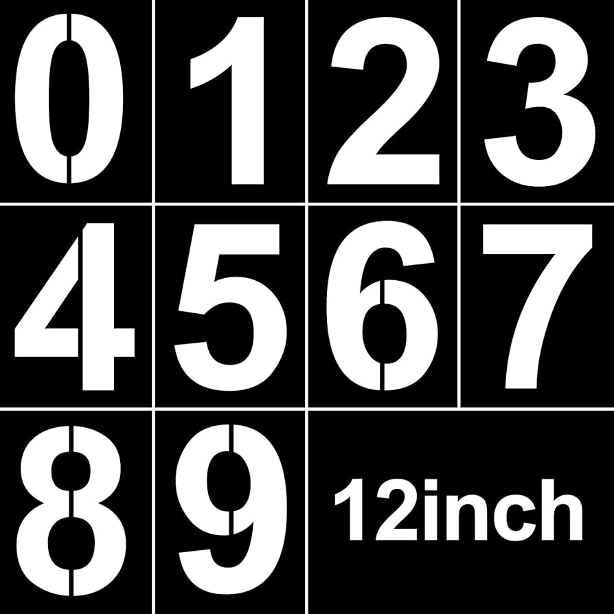 Amazon.com : 12 Inch Large Number Stencils Reusable Large Number Stencils Plastic Digital Stencils Templates for Cake Stencil Address Number Painting Stencils Templates : Arts, Crafts & Sewing