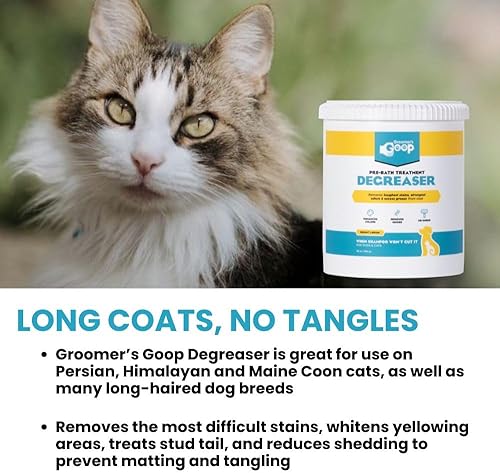 Miniatura 5 de Groomers GOOP Desengrasante para mascotas con vitamina E y aloe vera crema desengrasante para perros cachorros gatos y gatitos removedor de aceite y