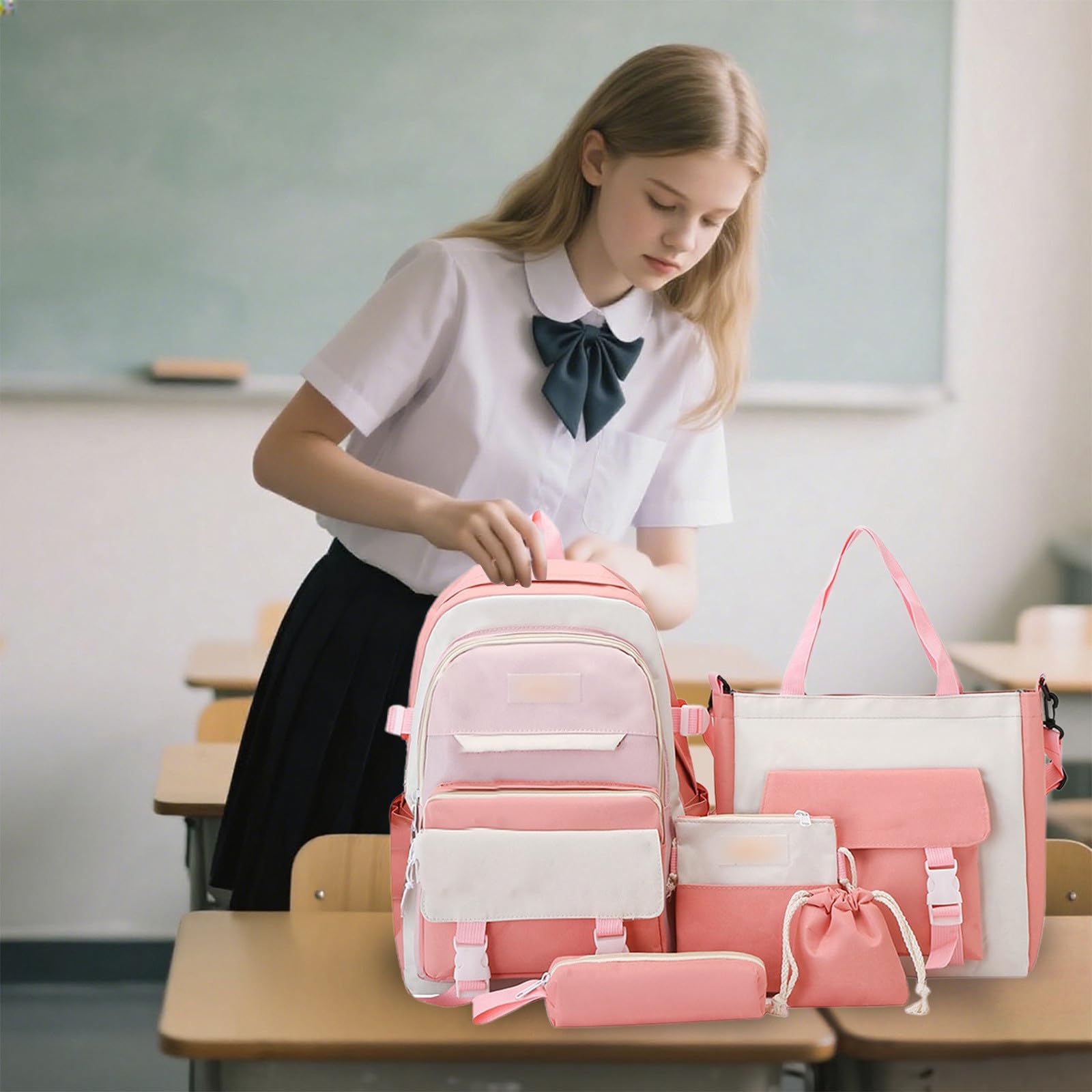 Zaino Scuola Materna Bambina, Zaino Bimba Asilo Ritorno a Scuola | Zainetto Asilo Bimba Classico E Resistente Zaino Medie Ragazza Tinta Unita E Minimalista Zaini Scuola Elementare