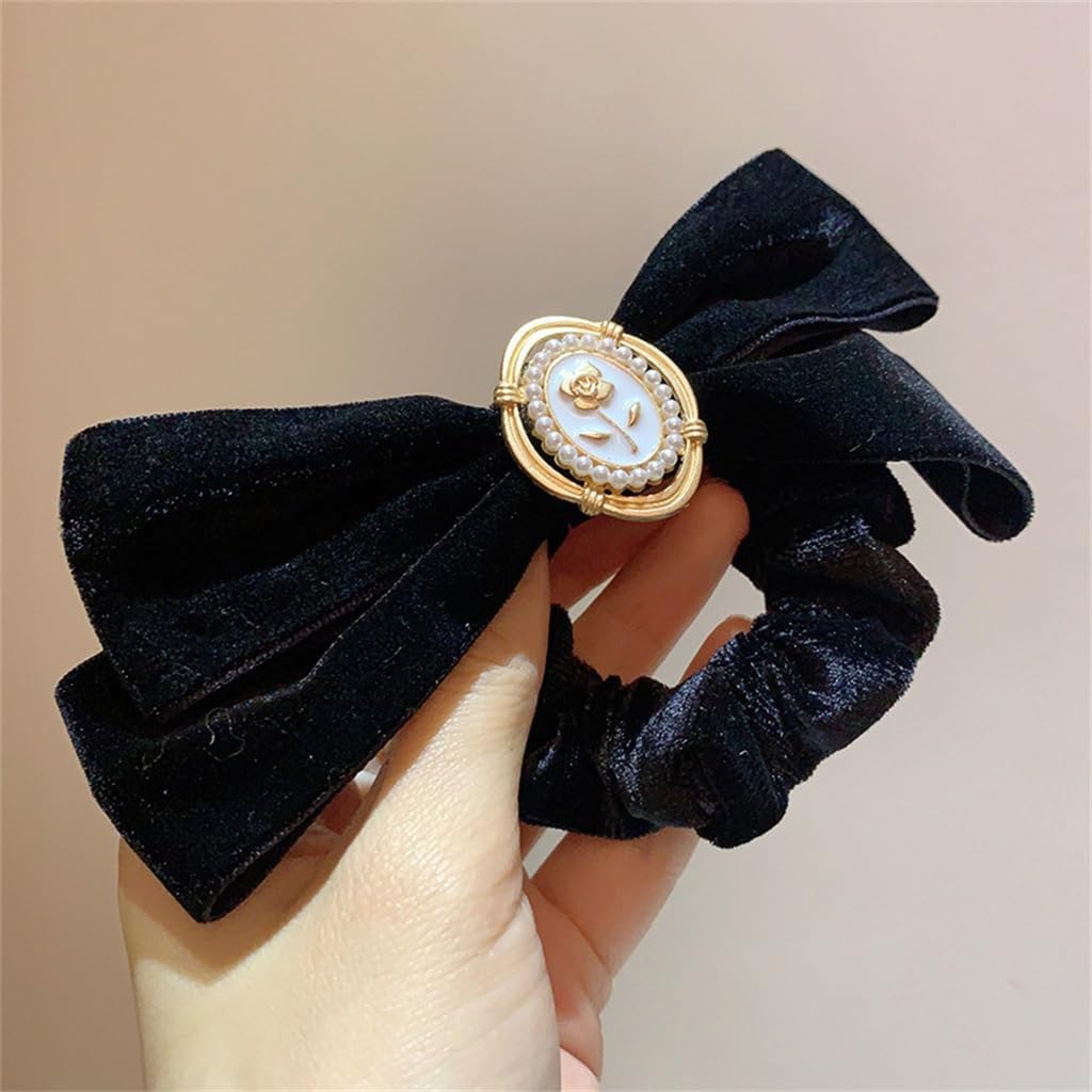 気質頭飾りラインストーン弓サークルネクタイヘアネクタイポニーテールヘアロープヘアアクセサリー