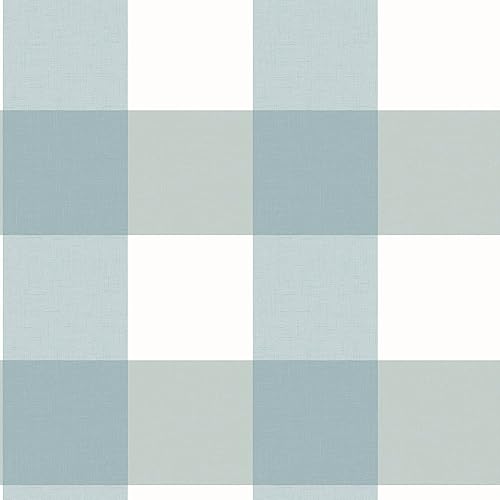 Chesapeake 3115-12535 Amos Gingham Wallpaper, Teal