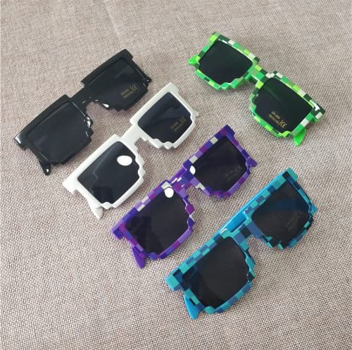 Image of DC DECORIO Thug Life Sunglasses Pixel Gangster Gangsta Life Funny Novelty Shades With Box Packing (BIG-5 COLORS)