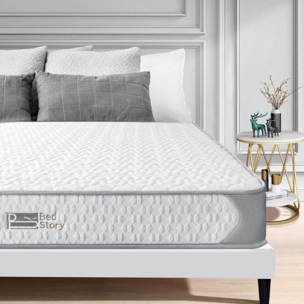 BedStory Silver Double Mattress, Foam & Coil Spring, Medium-firm, 135x190x14cm