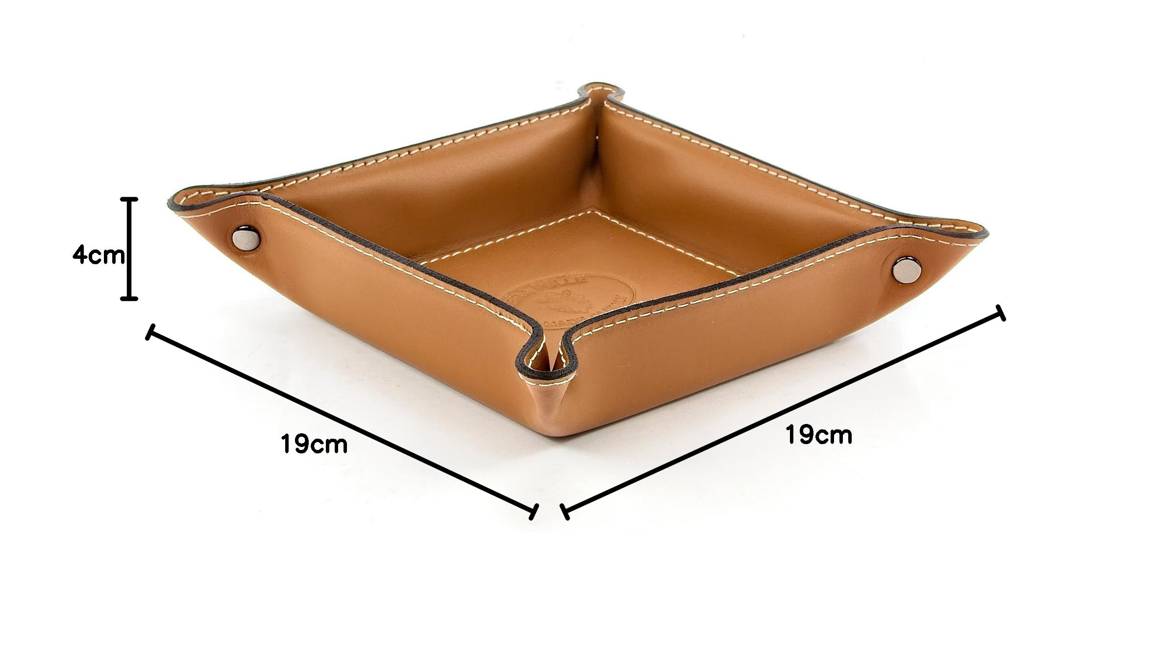 Belcraft Orvieto Vaciabolsillos de Piel Italiana, Hecho a Mano, Incluye Caja, Marrón Claro (19x19 cm)
