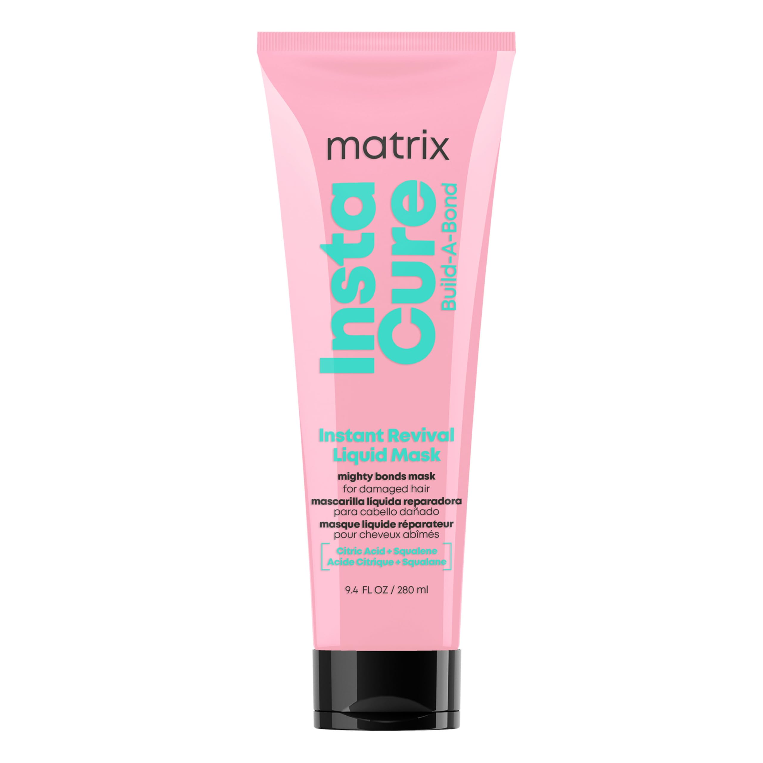 MatrixInstacure Build-A-Bond Instant Revival Liquid Mask - Strengthening Hair Repair For Very Damaged Hair, Citric Acid & Squalane, Softens & Smooths, Vegan & Sulfate-Free