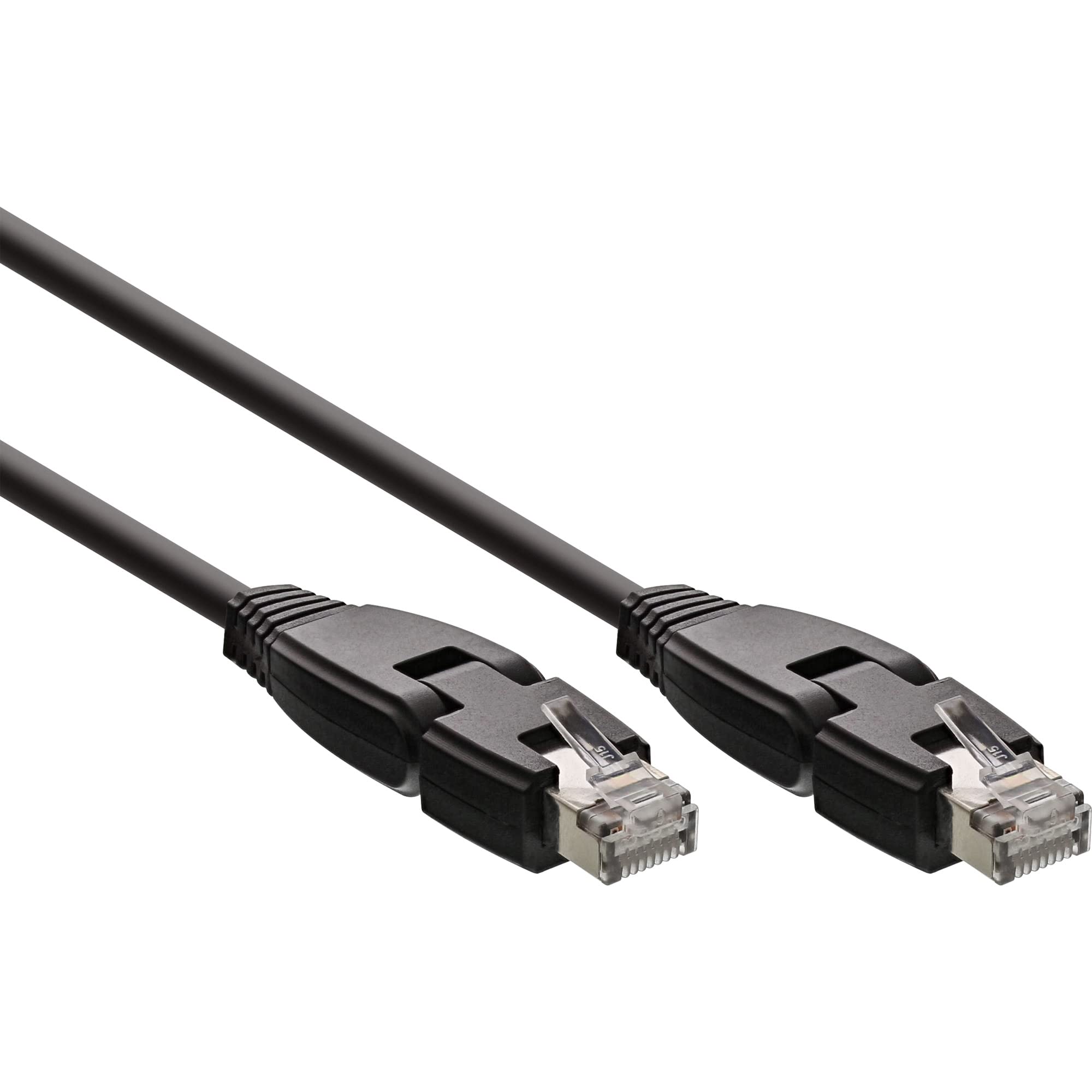 InLine® Patch Cable, S/FTP (PIMF), Cat. 6 A 500MHZ Halogen 180 ° Copper Pipe Male/1 m Black