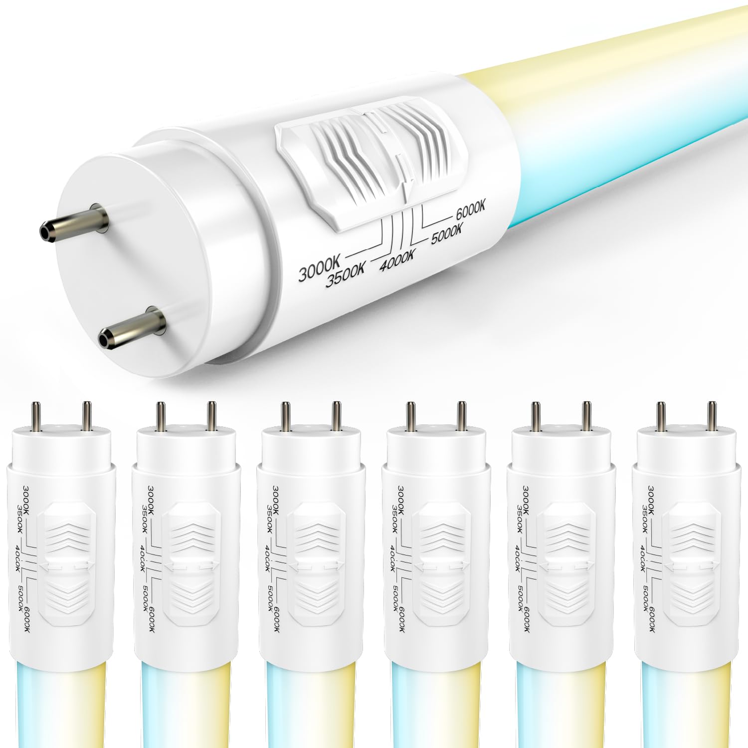 Sunco 6 Pack T8 LED Bulbs 4 Foot, LED Fluorescent Tube Replacement