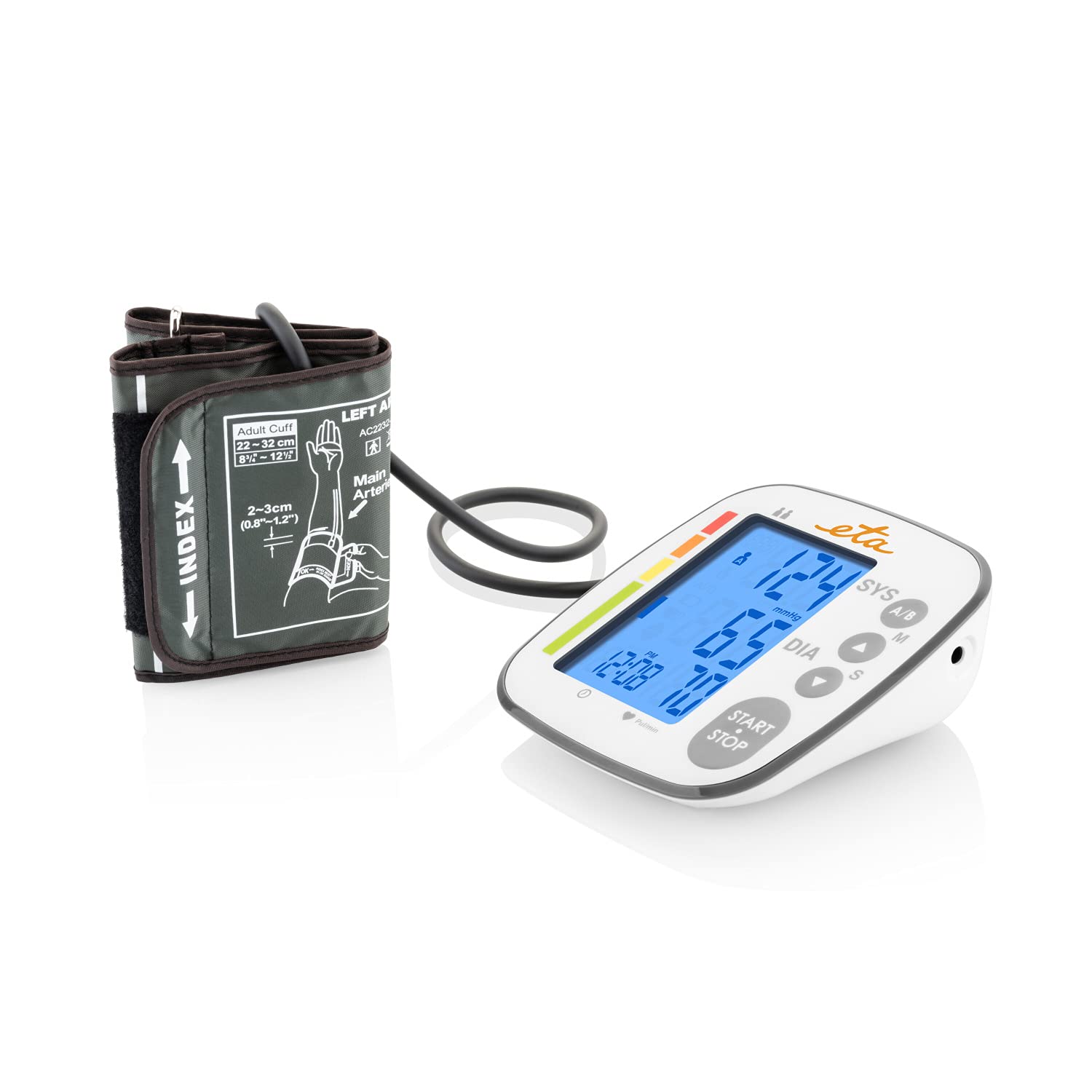 ETA Esfigmomanómetro de brazo superior para 2 personas - Capacidad de registros 2x250