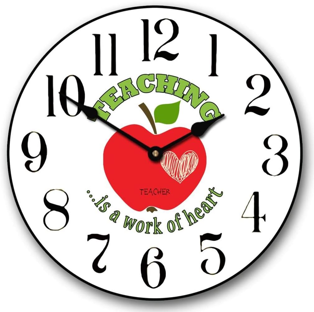 Vintage Apple Wall Clock | Ultra Quiet Quartz Mechanism | Hand Made in USA Beautiful Crisp Lasting Color | Comes in 8 Sizes | 10-Inch