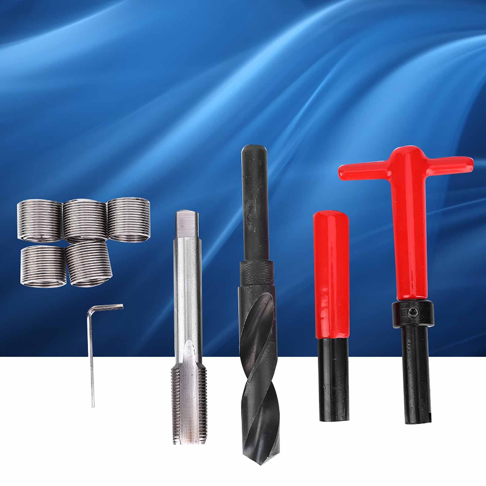 Stainless Steel Thread Repair Kit M18x1.5 Twisted Drill Wrench Insert 10Pcs for Car Master Thread Rethreading Kit