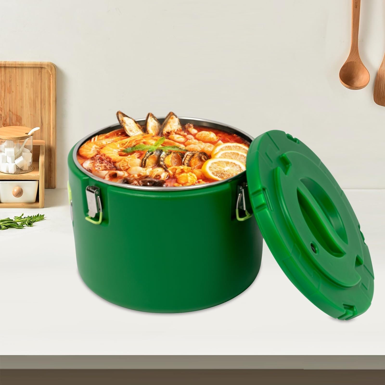 Contenitore for alimenti isolato Contenitore in acciaio inossidabile Scaldavivande a secchiello isolato, for la conservazione di alimenti caldi e freddi