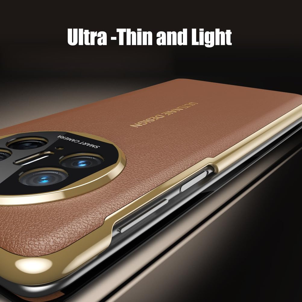 Pokryte etui do Huawei Mate X6, przezroczyste okno widoczne, klapka, magnetyczne, ultracienkie, wegańskie skórzane etui na telefon komórkowy, niebieski, X6