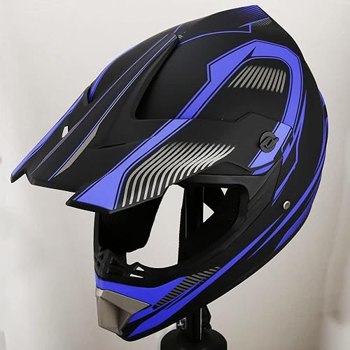 Miniatura 5 de Casco Integral de Motocicleta de Dirt Bike con Guantes, Gafas, Máscara para Adultos y Jóvenes Unisex - Aprobado DOT  FMVSS 218