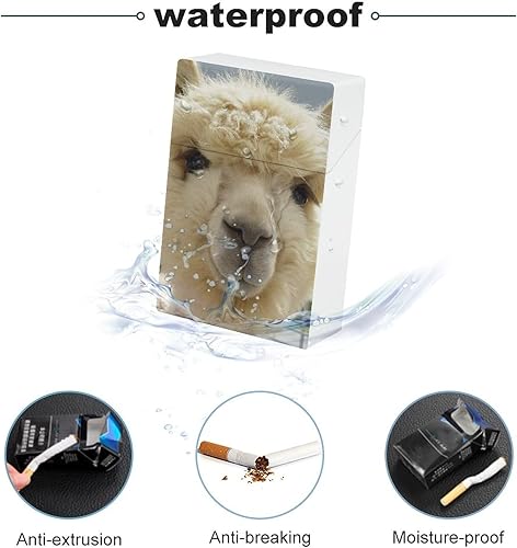 Miniatura 3 de Caja de cigarrillos de alpaca divertida de tamaño regular, soporte de bolsillo para cigarrillos, caja de cigarrillos con una sola mano para hombres