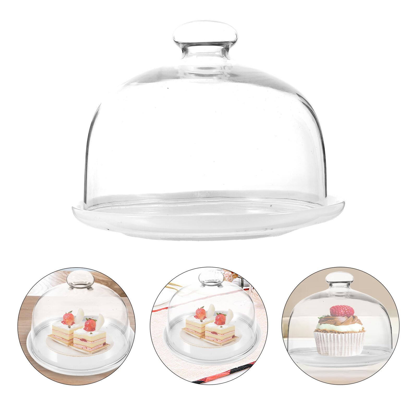 Keramik Kuchenplatte mit Deckel Weiß Bruchfest und Verschleißfest Obst Vorgeschmacksplatte für Hochzeiten und Partys Eleganter Dessertteller mit Einfachem Design Zufälliger Stil
