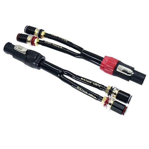 2 paquetes de 12 awg enchufe macho a banana hembra adaptador de altavoz de 0.157in cable de conversión de audio con conector de puerto para bocina