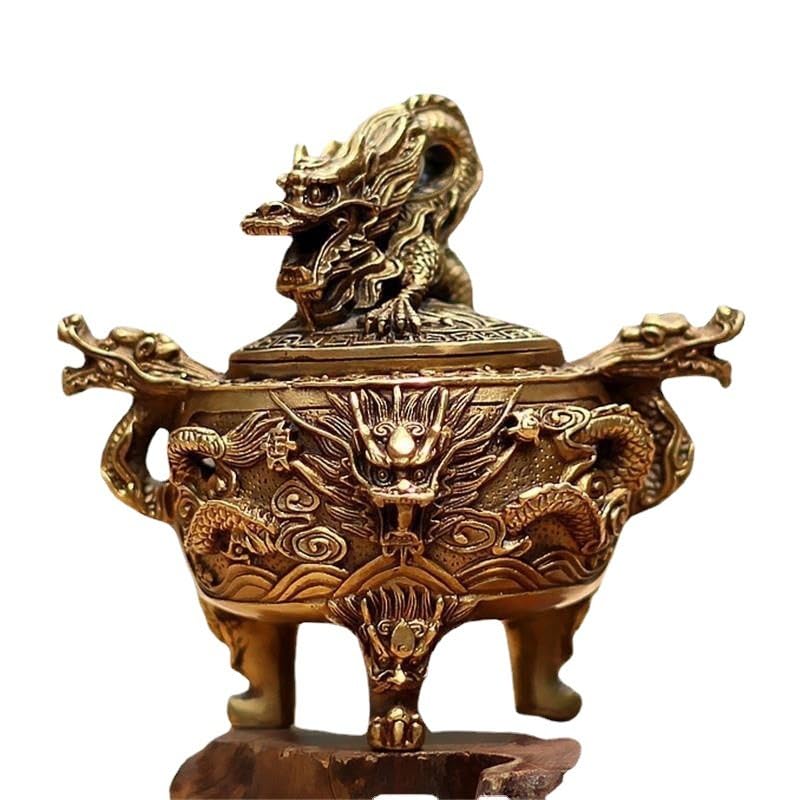 銅製 竹節単竜香炉 精緻竜紋香炉 香道具 装飾品 工芸品 美術品 置物 銅製 竹節単竜香炉 精緻竜紋香炉 香道具 装飾品 工芸品 美術