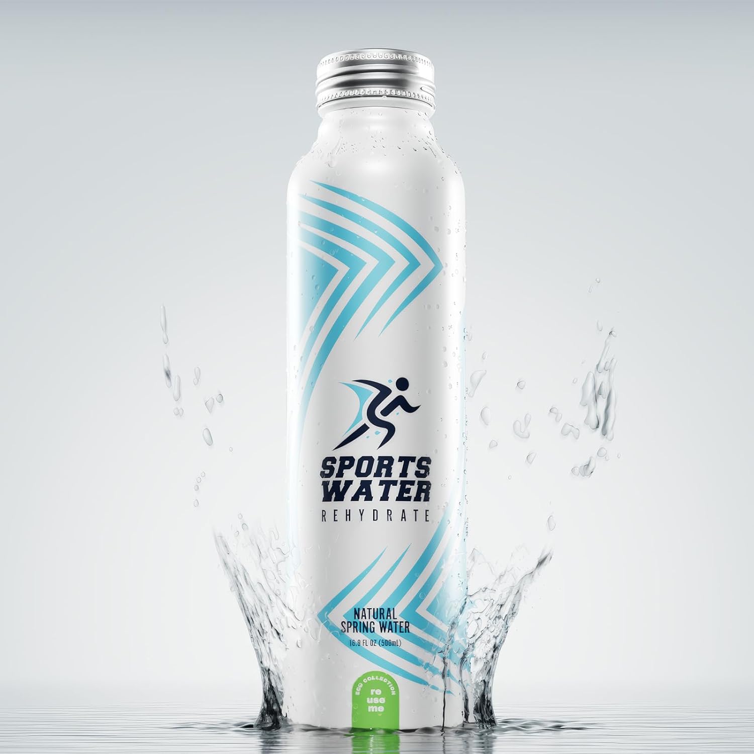 Pulse+ Sports Natural Spring Water - Natural, Filtered Spring Water - BPA-Free, Aluminum Recyclable Bottles - 12 Pack