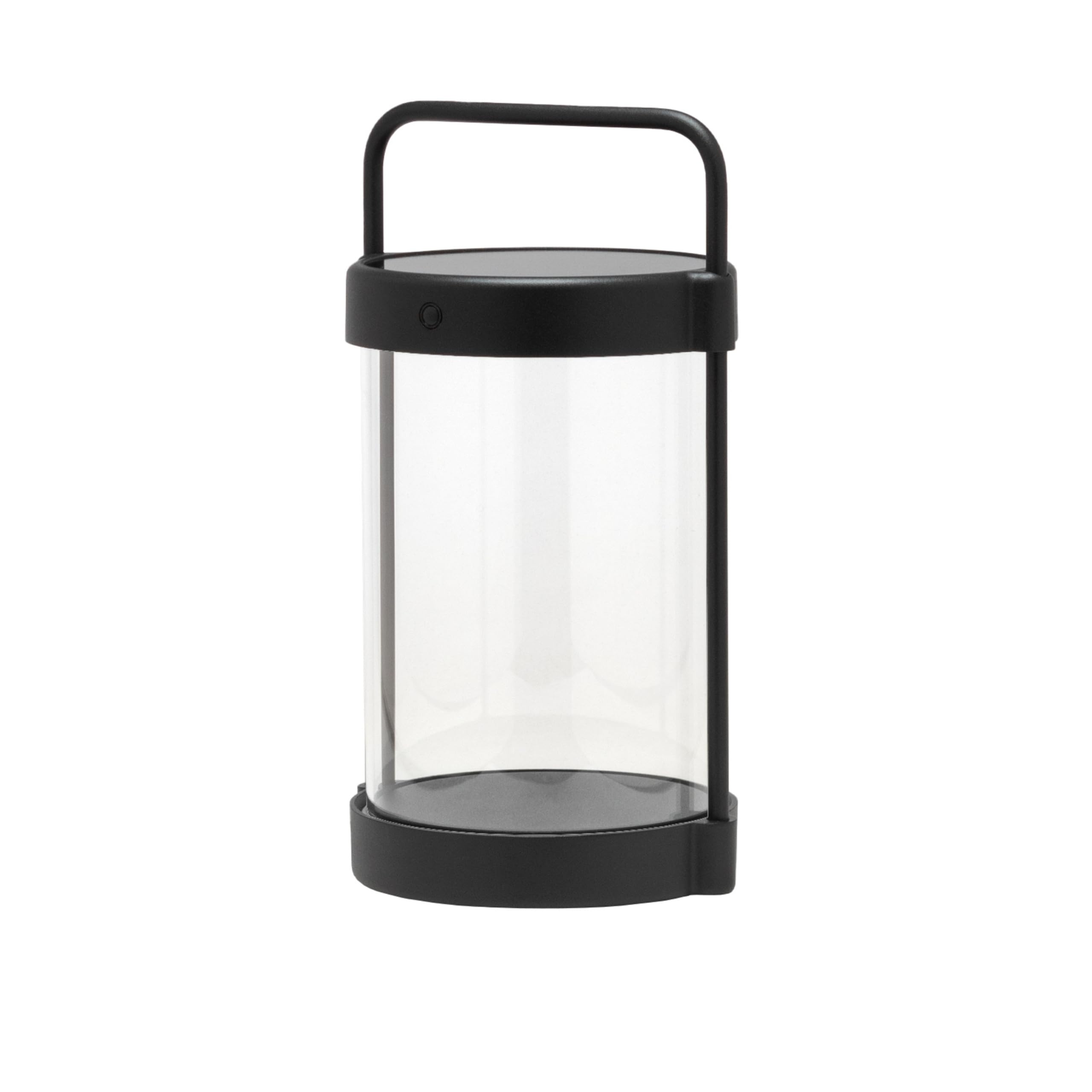 LUUK Studio Solar Lámpara de Mesa LED Recargable USB-C sin Cable, IP65 Exterior e Interior, Portátil Inalámbrica, Jardín y Terraza, Luz Cálida Regulable, Diseño Moderno de Vidrio y Aluminio, Negro