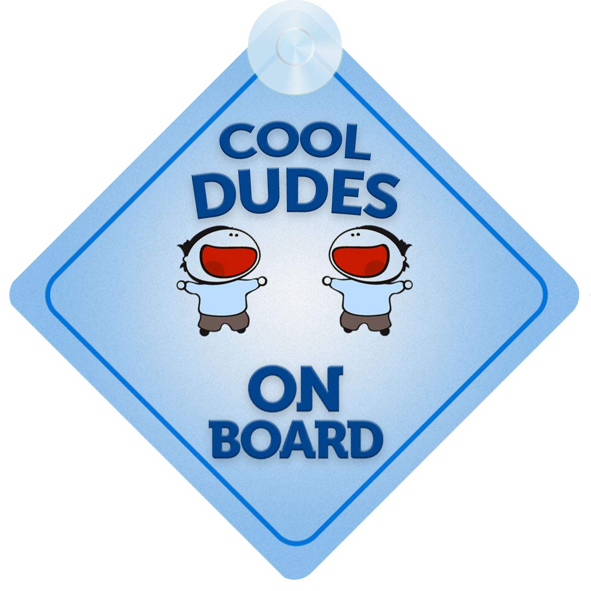 Cool Dudes on Board Car Sign for Children/Baby Boys Non Personalised Character Theme