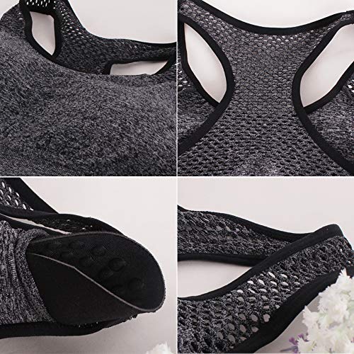 KKmoon Sutiã esportivo feminino Racerback sem fio acolchoado para ioga e ginástica top esportivo