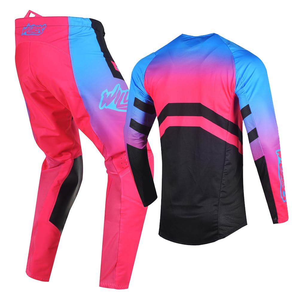 Pantaloni in Maglia Completo Motocross Enduro Abbigliamento Moto Fuoristrada Cross MX BMX MTB Unisex Adulto