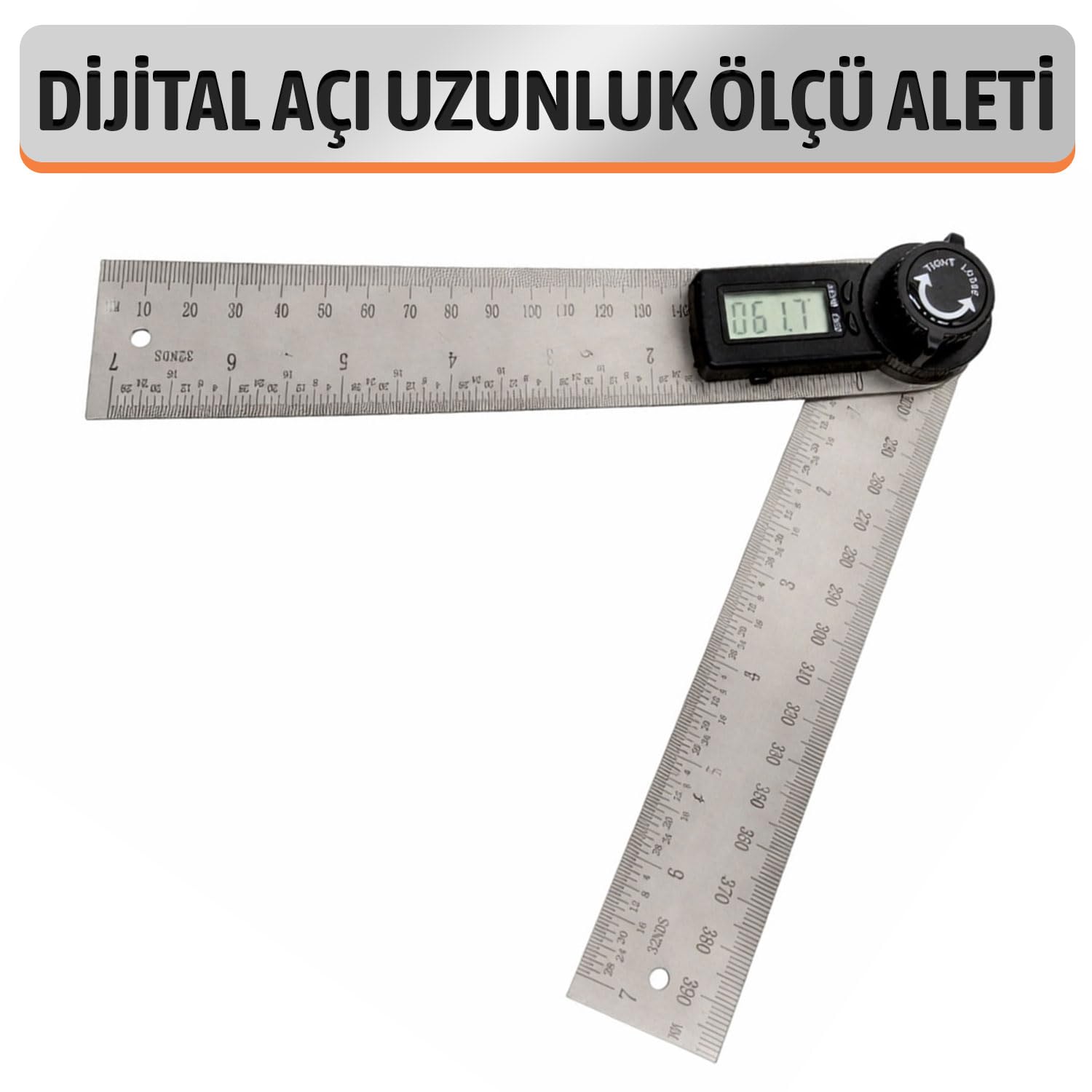 Dijital Açı Uzunluk Ölçü Aleti Profesyonel Hassas Elektronik Açı Ölçer Cetvel 360 Derece Ölçüm