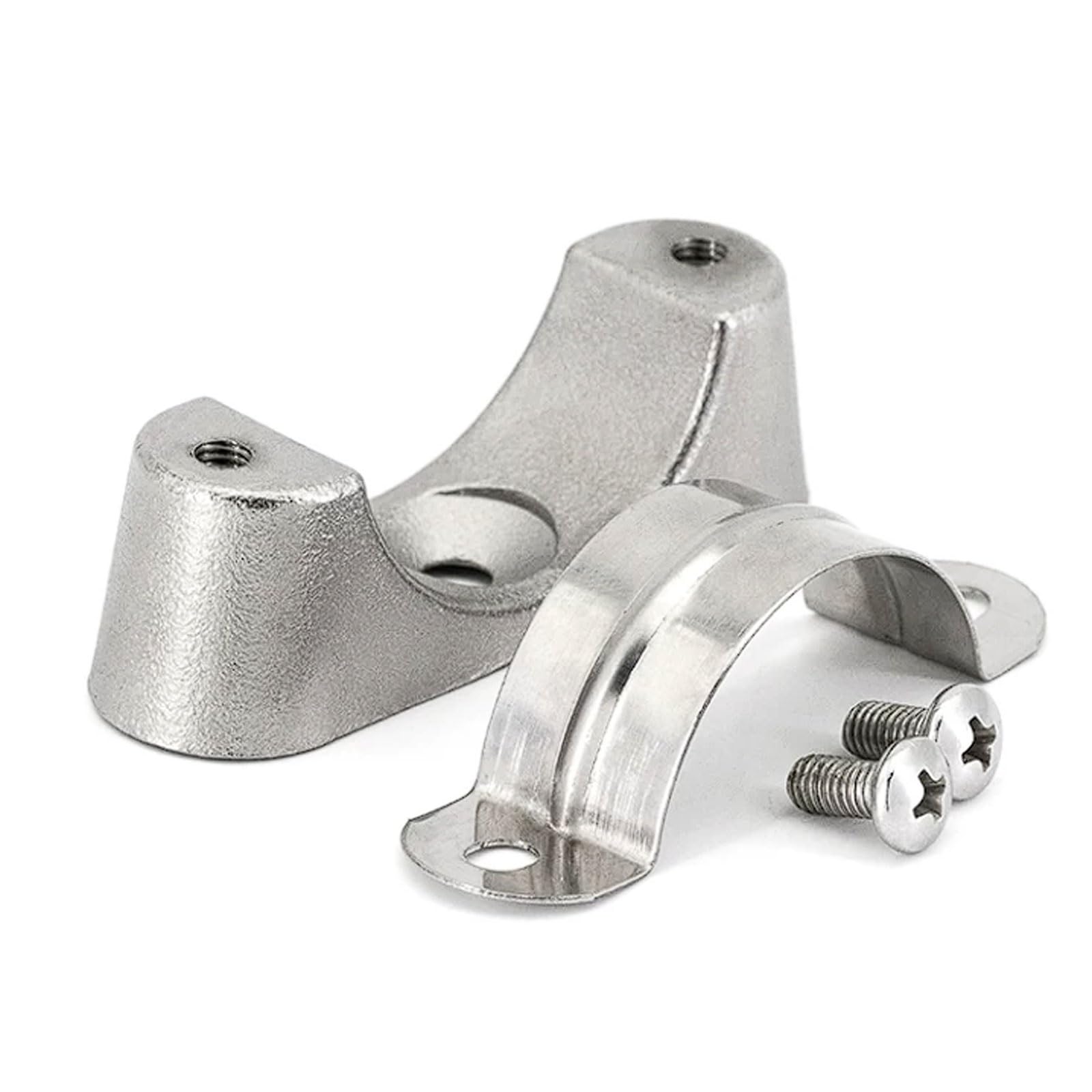 Fascette per tubi in acciaio inox 304, 4 set di clip a sella e supporti per fissaggio tubi distanziati dalla parete, foro centrale 6mm per tubi Ø16-50mm Fibbia di fissaggio(50mm)