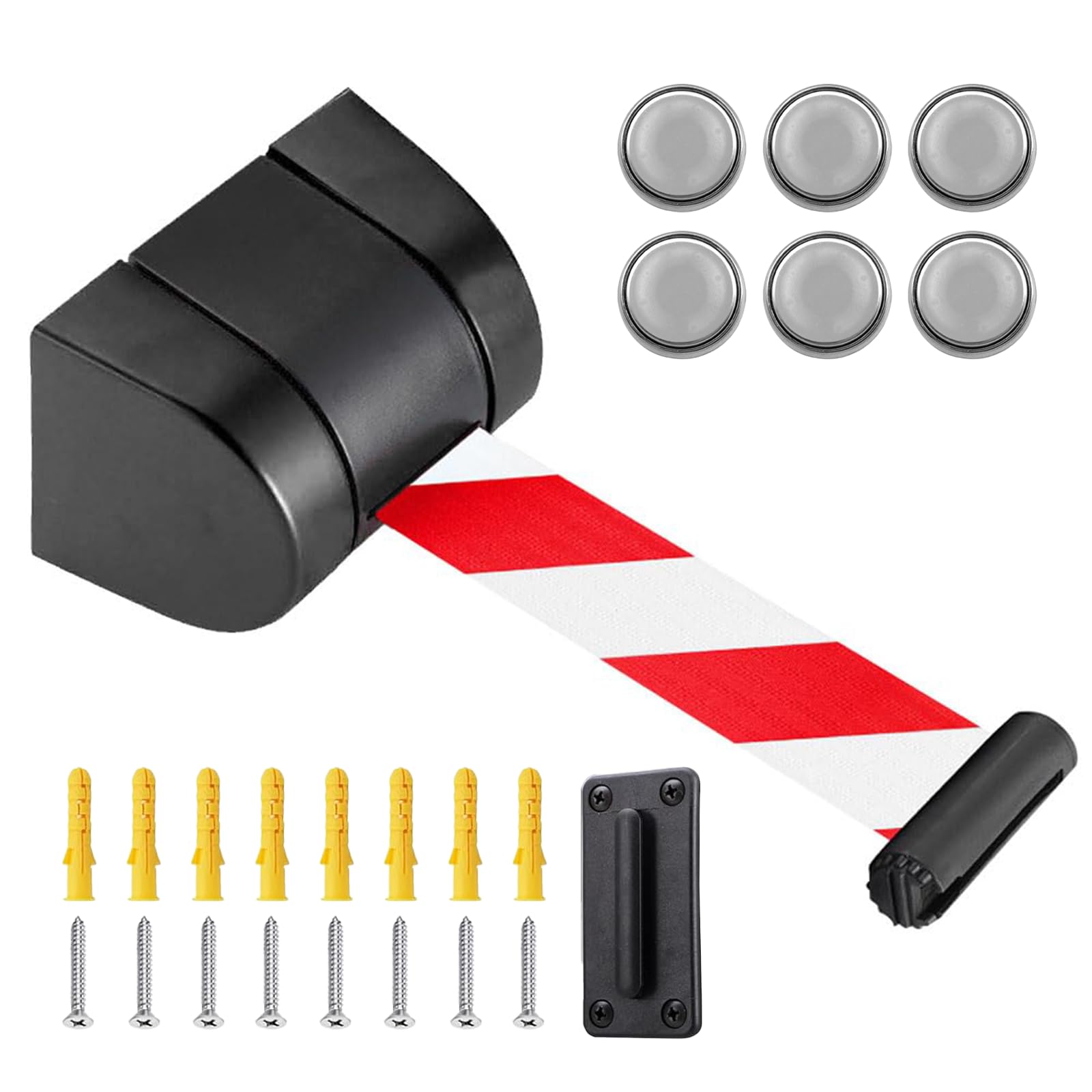 2 Stück 5M Absperrband Ausziehbare Sicherheitswarnbänder, Rot/Weiß | Magnetische Retractable Barrier, Absperrband mit Verriegelungsfunktion für Menschenmengenkontrolle Bei Veranstaltungen
