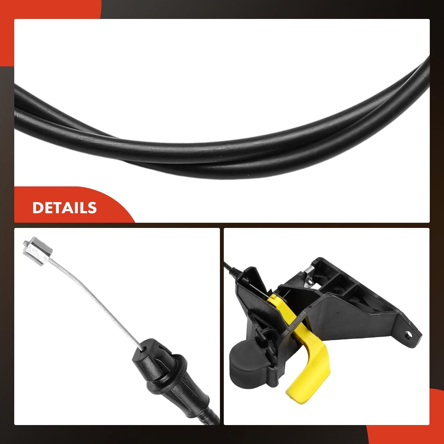 A-Premium Front Hood Latch Release Cable with Handle Compatible with Ford F-250 F-350 F-450 F-550 Super Duty 2007-2010, 38 Inch