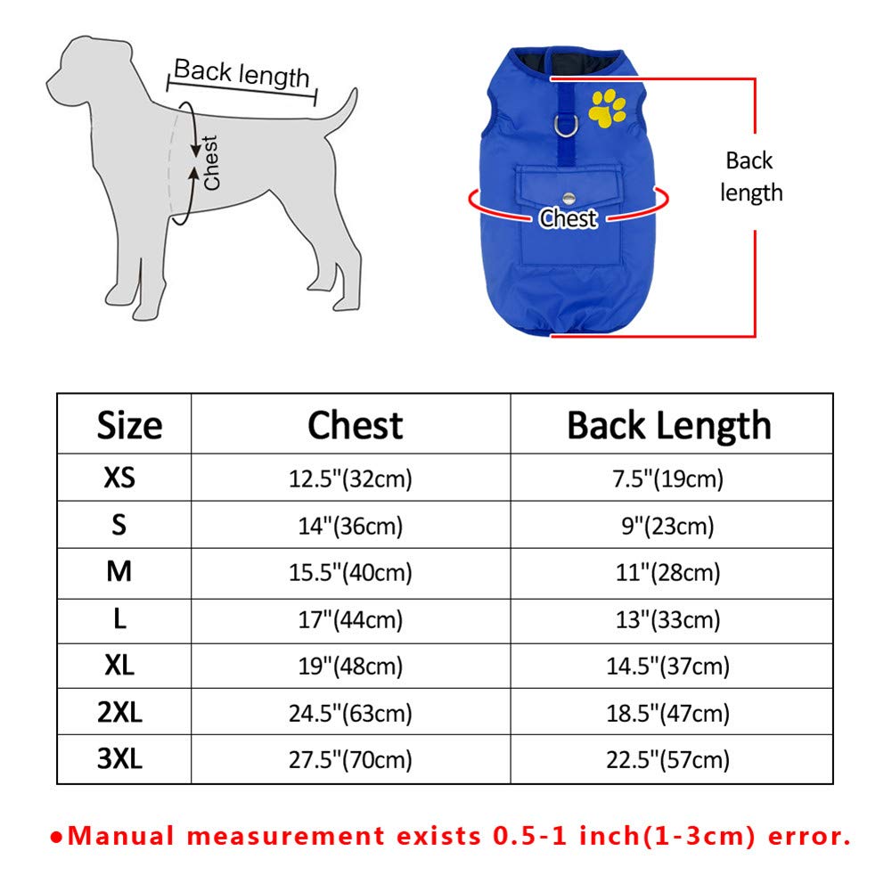 SOCHII Ropa de perro Chihuahua Pug, abrigo de invierno para mascotas, abrigo cálido para perros pequeños, medianos y grandes, gatos, Yorkshire, abrigo para cachorros, XS-3XL, cuadros rojos, 3XL