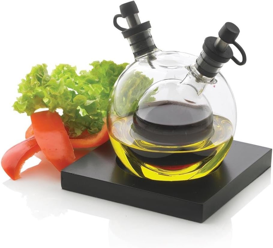 Xd Design Small Glass 5-Piece Orbit Oil and Vinegar Set, Transparent