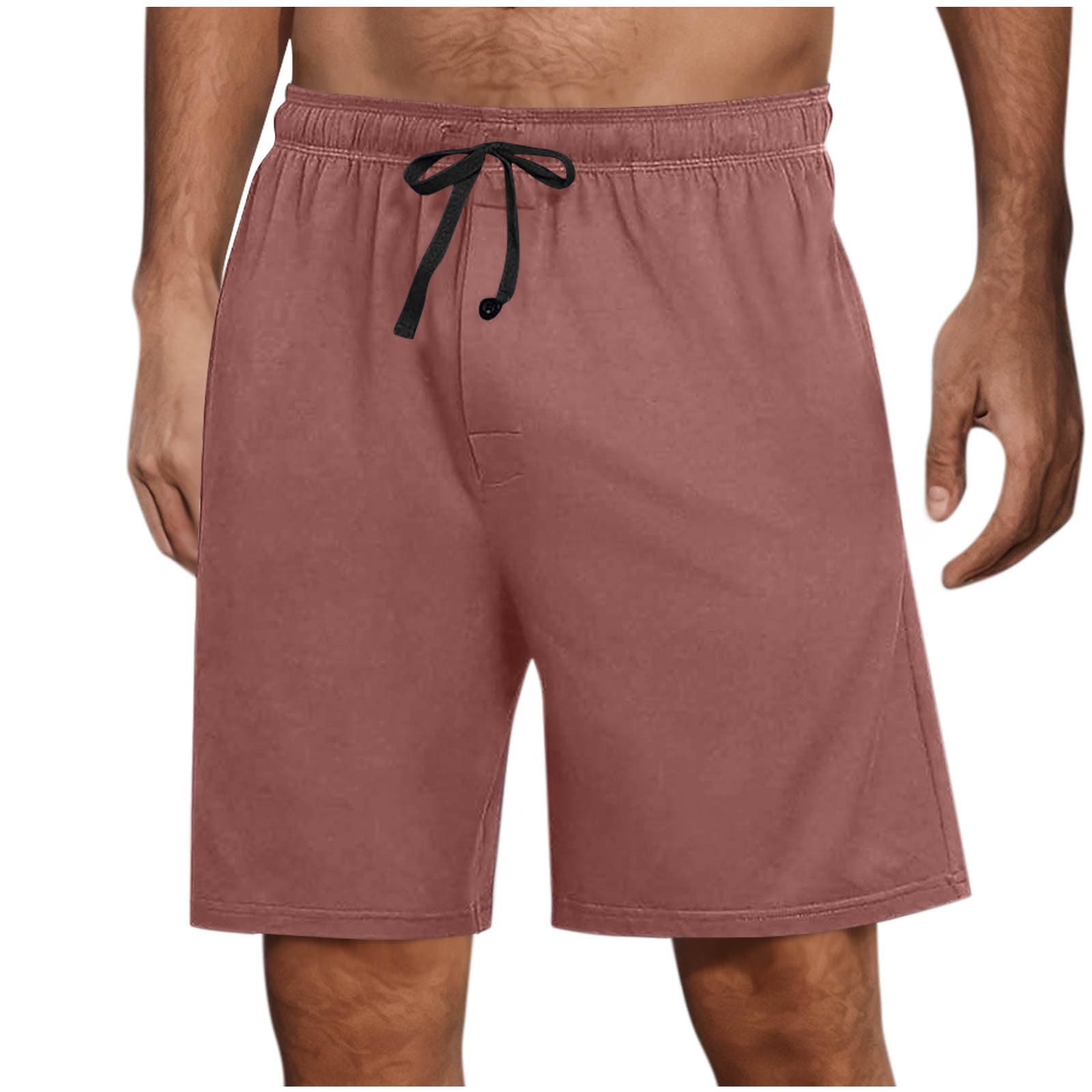 Shorts Herren Sommer Kurze Hosen Einfarbig Casual Outdoorshorts Chino Shorts Herrenshorts mit Kordelzug Kurz Schlafhose Elastische Taille Freizeitshorts Männer Sommershorts Rosa 3XL