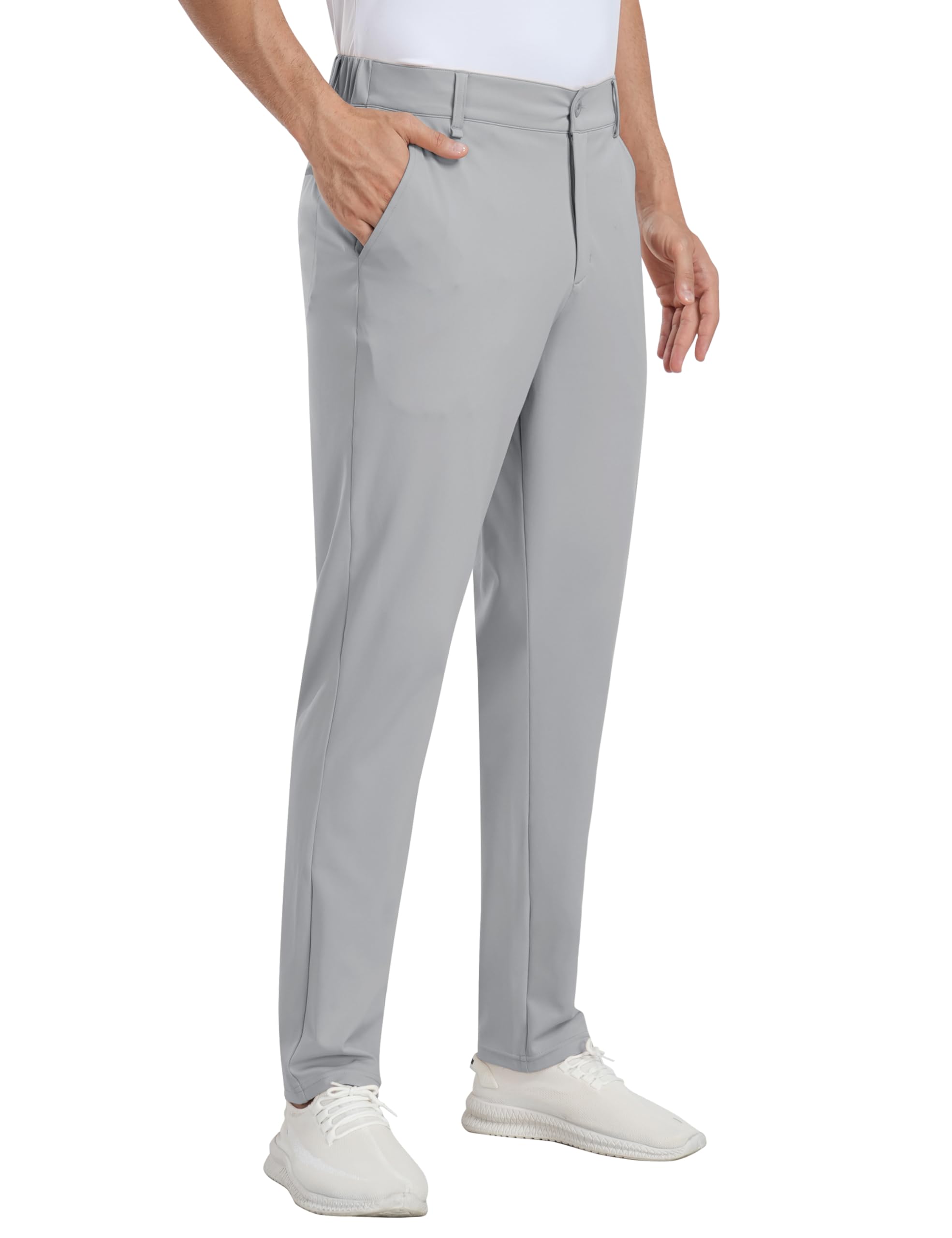 MoFiz Pantalon de Golf Homme Extensible Pantalon de Travail Décontracté Coupe Ajustée Stretch Sport Pants 30"/32" avec 5 Poches