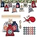 FINEVERNEK Calendario de Adviento,Set de 24 DIY Bolsa de Regalo, 24 Pegatinas Digitales, Calendario de Adviento Bolsas de Lino Bolsa de Regalo Navidad, Bolsas Pequeñas Navidad y 24 Clips de Madera