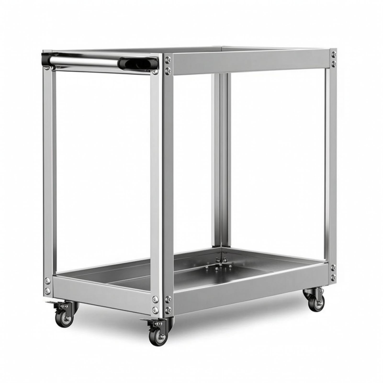 Amagogo Carrello Multiuso in Acciaio Inox con Struttura E Piano di Carico Aperto per Organizzare Componenti E Utensili Manuali in Negozio di Riparazione E Autofficina, 66 35 71cm, Style to 1
