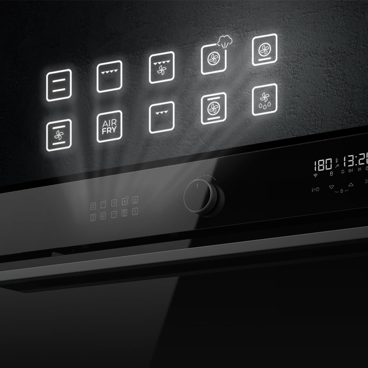 Cecotec Forno Bolero Hexa AF319000 Glass Black A, Classe A, 133 L, 11 Funzioni con AIrFryer, Pizza Master, Steam Assist, Easy Clean, 5 Posizioni