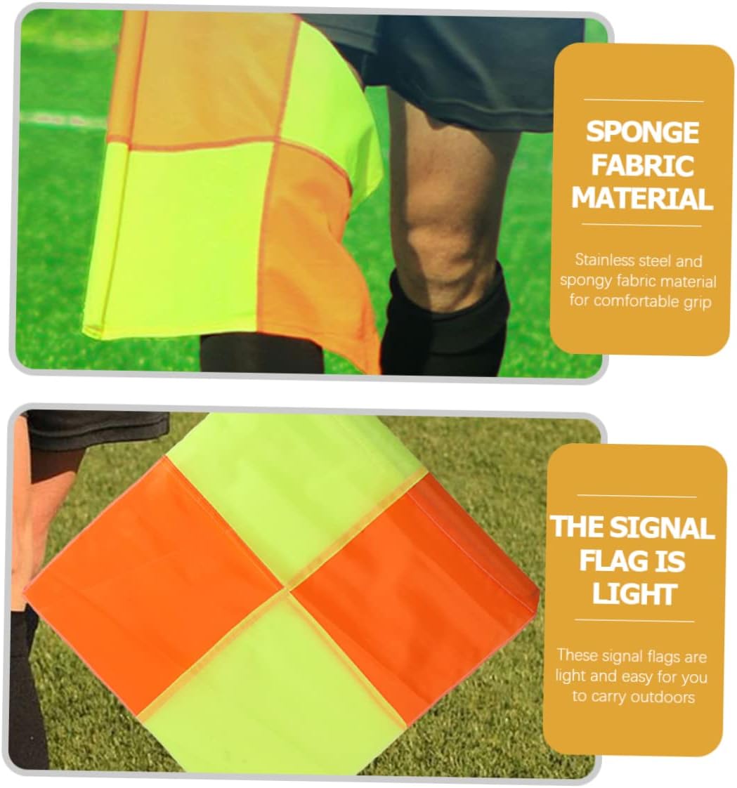 2pcs Soccer Referee Flags Signal Flags Comfortable Grip for Sports Games Easy to Carry Resistant for Soccer Rugby and Field Hockey Training